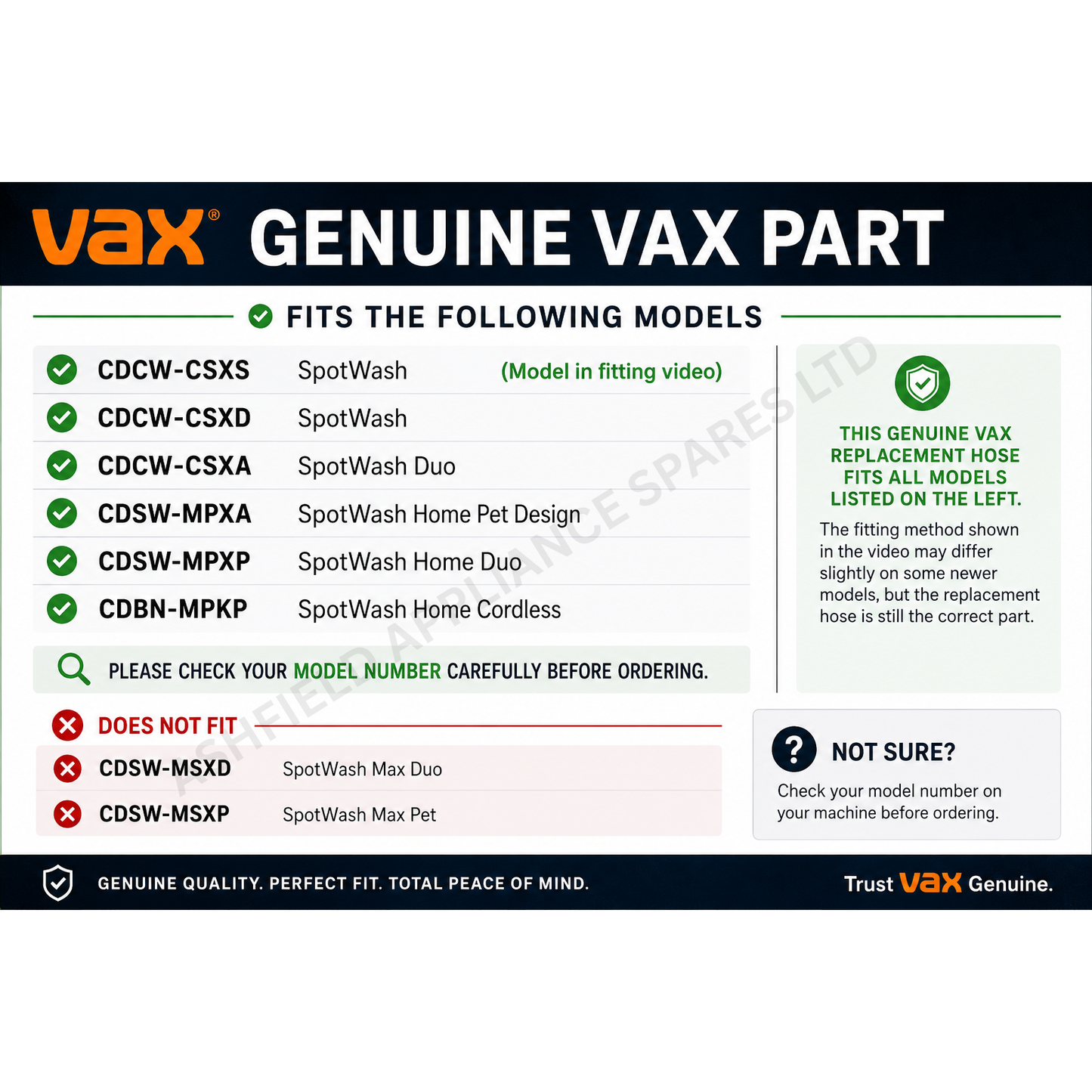 Genuine Vax SpotWash Hose