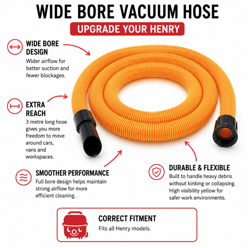 Henry Car Valeting Hose & Crevice Upgrade (Wide Bore)